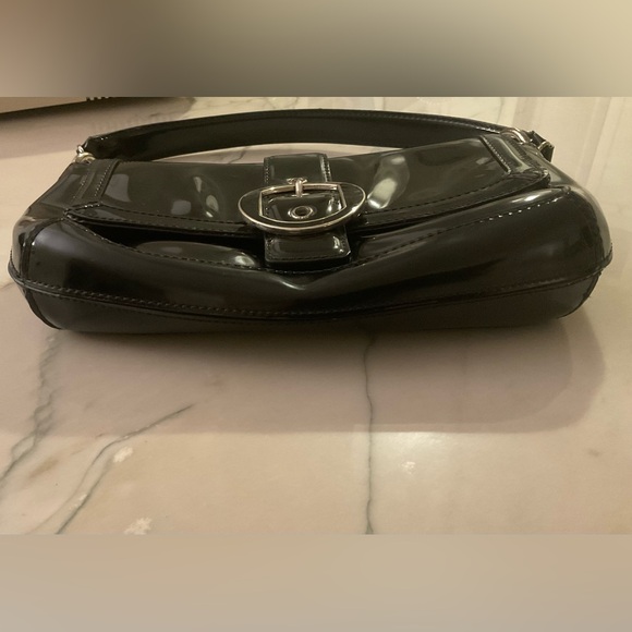 Ann Taylor Black Patent Leather Buckle Bag - Picture 7 of 11